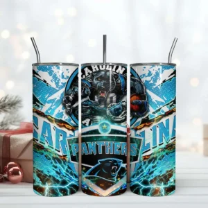 Carolina Panthers Football Mascot 20oz Tumbler Design PNG