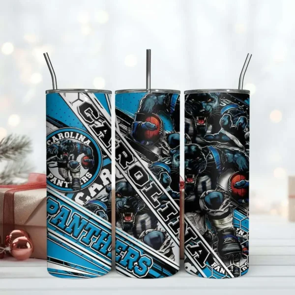 Carolina Panthers Mascot 20oz Tumbler Nfl 20oz Tumbler Design PNG