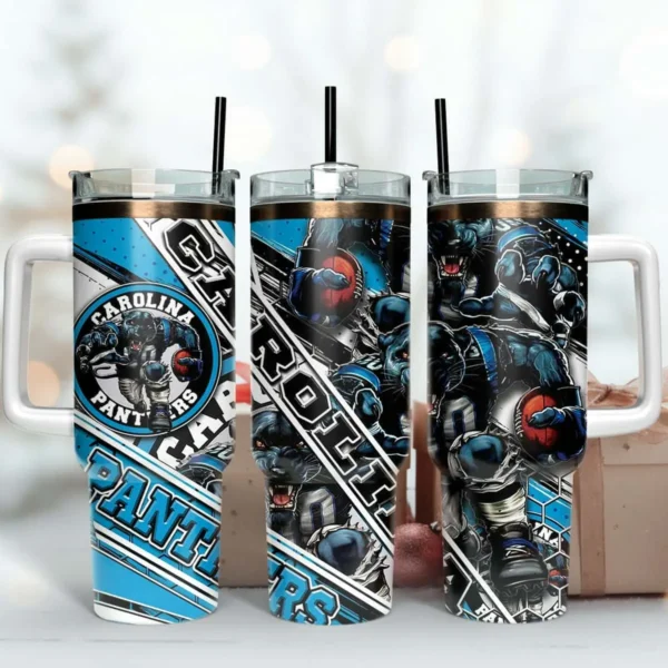 Carolina Panthers Mascot 40oz Tumbler Nfl 40oz Tumbler Design PNG