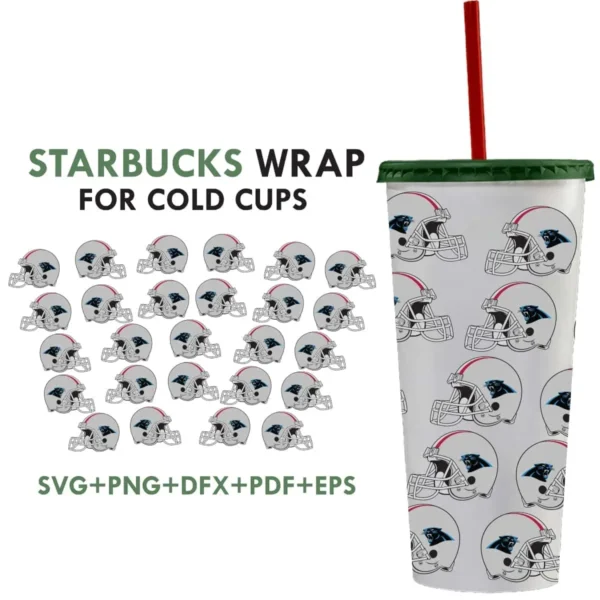 Carolina Panthers Starbucks Wrap SVG Nfl Coffee Lovers