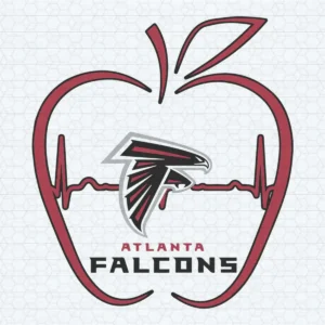Apple Heartbeat Teacher Symbol Atlanta Falcons SVG
