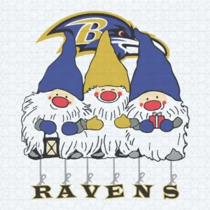 Baltimore Ravens Gnomes Christmas SVG
