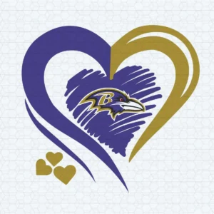 Baltimore Ravens Heart Logo SVG Background Transparent Digital File