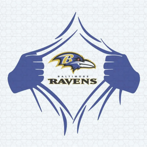 Baltimore Ravens Logo with Superhero Reveal SVG Clipart For Cricut