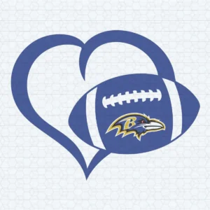 Baltimore Ravens Love Football Heart SVG