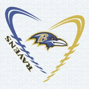 Baltimore Ravens Love Football Heart SVG Cricut and Silhouette