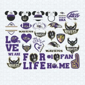 Baltimore Ravens Love Football SVG Collection