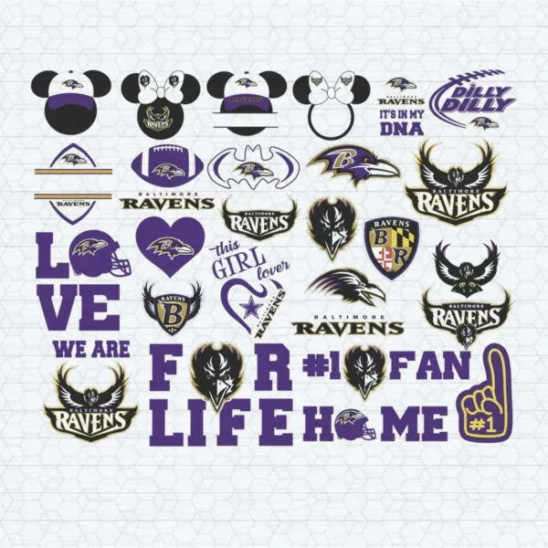 Baltimore Ravens Love Football SVG Collection