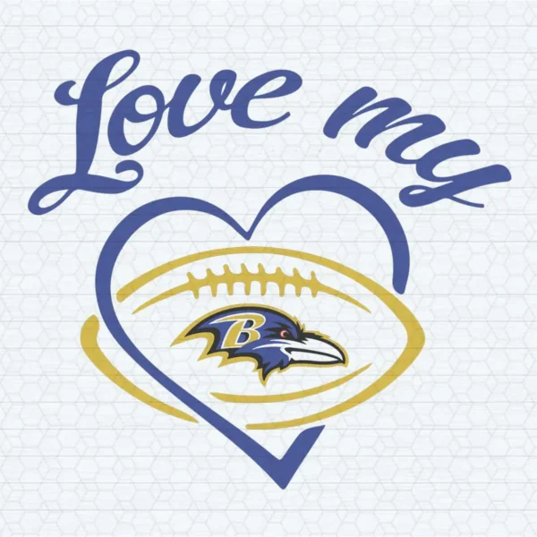 Baltimore Ravens Love Heart Football SVG