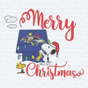 Baltimore Ravens Merry Christmas Snoopy SVG