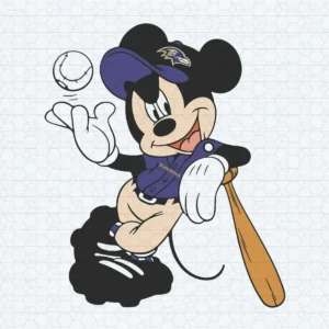 Baltimore Ravens Mickey Mouse Cheerful Mascot SVG