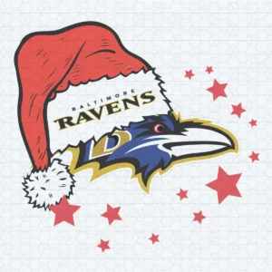 Baltimore Ravens Santa Hat Christmas SVG