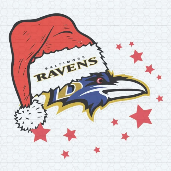 Baltimore Ravens Santa Hat Christmas SVG