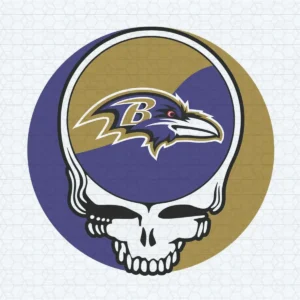 Baltimore Ravens Skull SVG Background Transparent Digital File