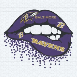 Baltimore Ravens Themed Sexy Lips SVG