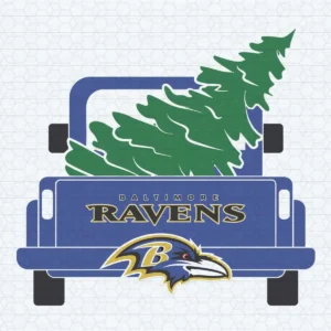 Baltimore Ravens Truck with Christmas Tree SVG