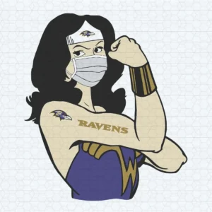 Baltimore Ravens Wonder Woman with Mask SVG