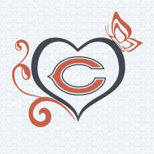 Bears NFL Football Vector Butterfly Heart SVG