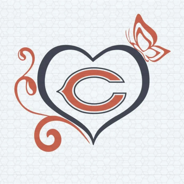 Bears NFL Football Vector Butterfly Heart SVG