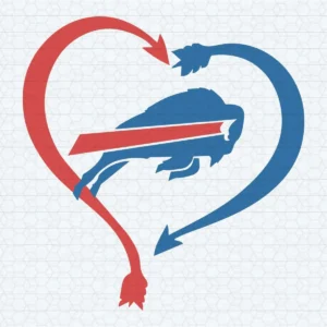 Beautiful Heart For Buffalo Bills Lovers SVG Digital Download