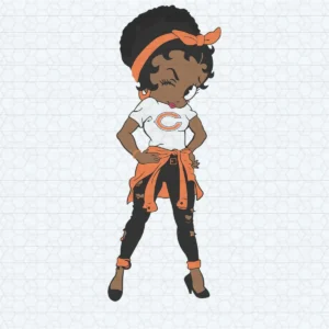 Black Betty Boop Love Chicago Bears Logo NFL SVG
