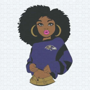Black Girl Baltimore Ravens SVG Black Queen Birthday Gift Ideas