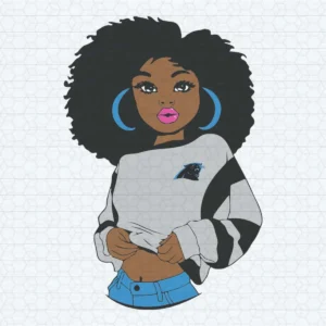 Black Girl Carolina Panthers Fangirls SVG Images Black Queen