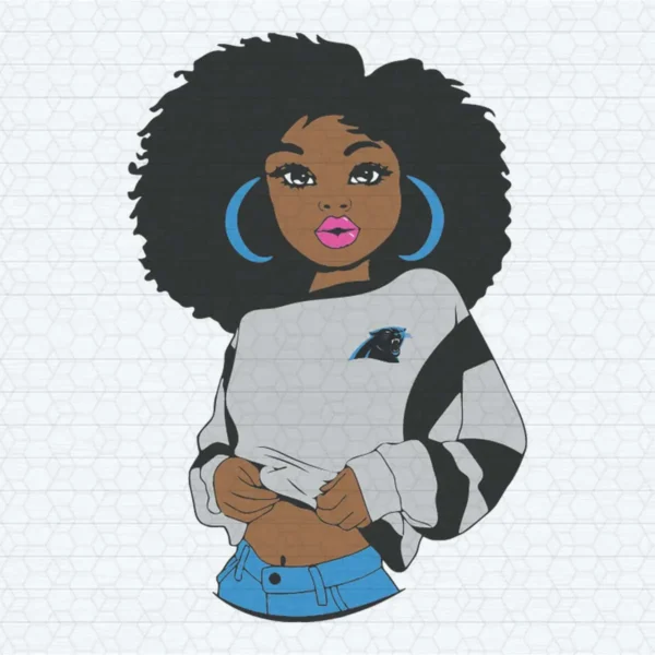Black Girl Carolina Panthers Fangirls SVG Images Black Queen