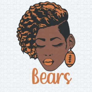 Black Woman Chicago Bears Football Team SVG PNG Eps Dxf
