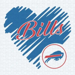 Blue Heart Red Buffalo Bills SVG, Buffalo Bills Logo SVG