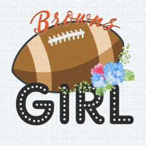 modern with a playful twist, incorporating floral elements for a feminine touch Browns classic SVG design showing joy and pride for Cricut and Silhouette cutting machines