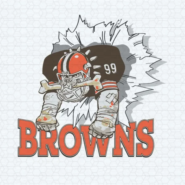vintage with a bold, dynamic illustration Browns mascot SVG design showing pride and nostalgia for Cricut and Silhouette cutting machines