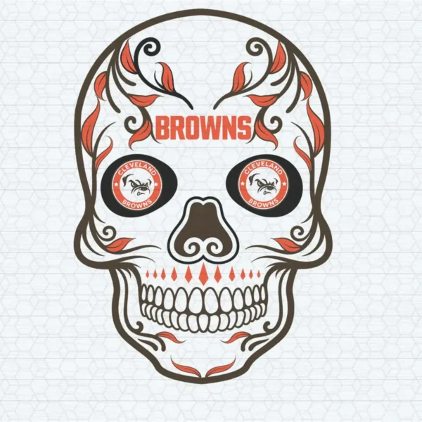 vintage with bold elements, incorporating a modern twist through intricate detailing Browns skull SVG design showing pride and nostalgia for Cricut and Silhouette cutting machines