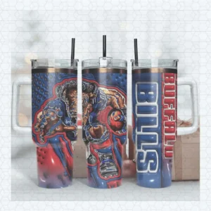 Buffalo Bills 3D Inflated 40oz Tumbler Wrap PNG File