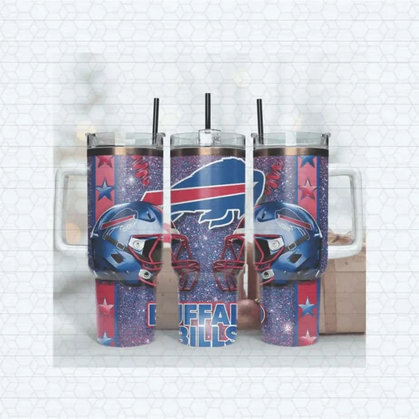 Buffalo Bills 40oz Skinny Tumbler Wrap Design PNG