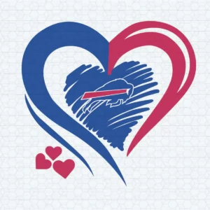 Buffalo Bills Blue And Red Heart Logo SVG Cut Files