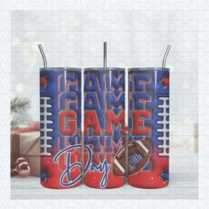 Buffalo Bills Game Day 20oz Tumbler Wrap Design PNG