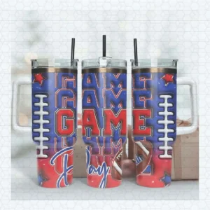 Buffalo Bills Game Day 40oz Tumbler Wrap Design PNG