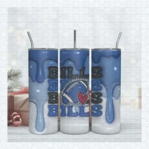 Buffalo Bills Inflated Puff Skinny Tumbler 20oz PNG File
