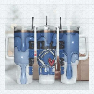 Buffalo Bills Inflated Puff Skinny Tumbler 40oz PNG File