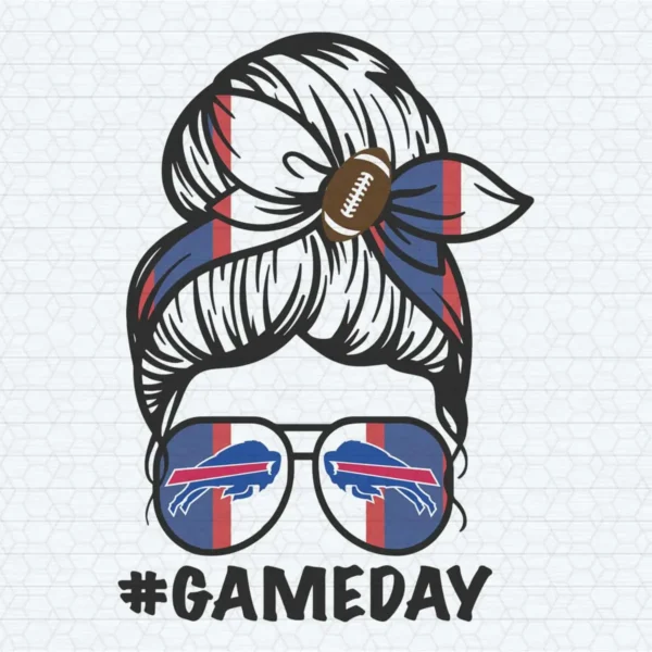 Buffalo Bills Messy Bun Mom Game Day SVG Mother's Day