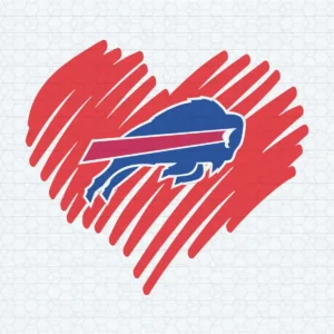 Buffalo Bills Red Heart Football Teams SVG