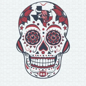 vintage with bold elements Texans skull SVG design showing pride for Cricut and Silhouette cutting machines