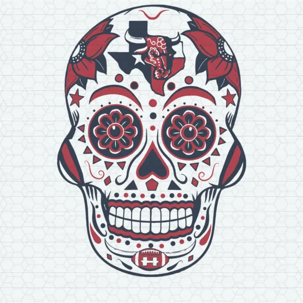 vintage with bold elements Texans skull SVG design showing pride for Cricut and Silhouette cutting machines