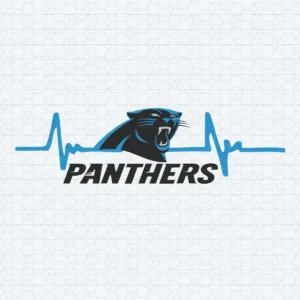 Carolina Panthers Football Team Logo Heartbeat SVG