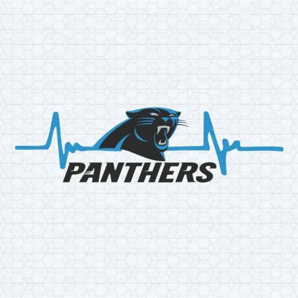 Carolina Panthers Football Team Logo Heartbeat SVG