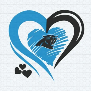 Carolina Panthers Heart Logo Panthers Fans SVG Cut File