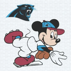 Carolina Panthers Logo And Mickey Mouse SVG Cut File