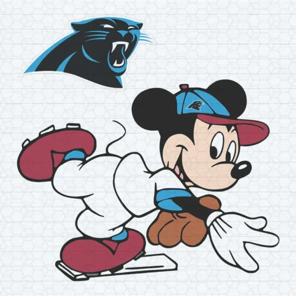 Carolina Panthers Logo And Mickey Mouse SVG Cut File