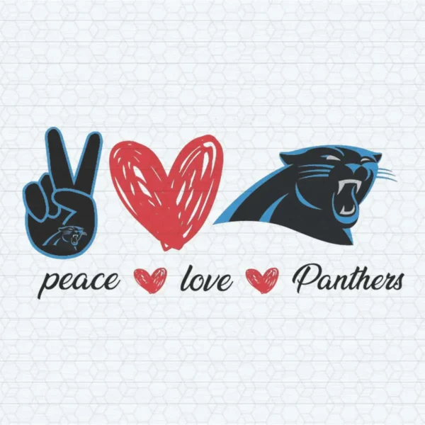 Carolina Panthers Peace Love SVG